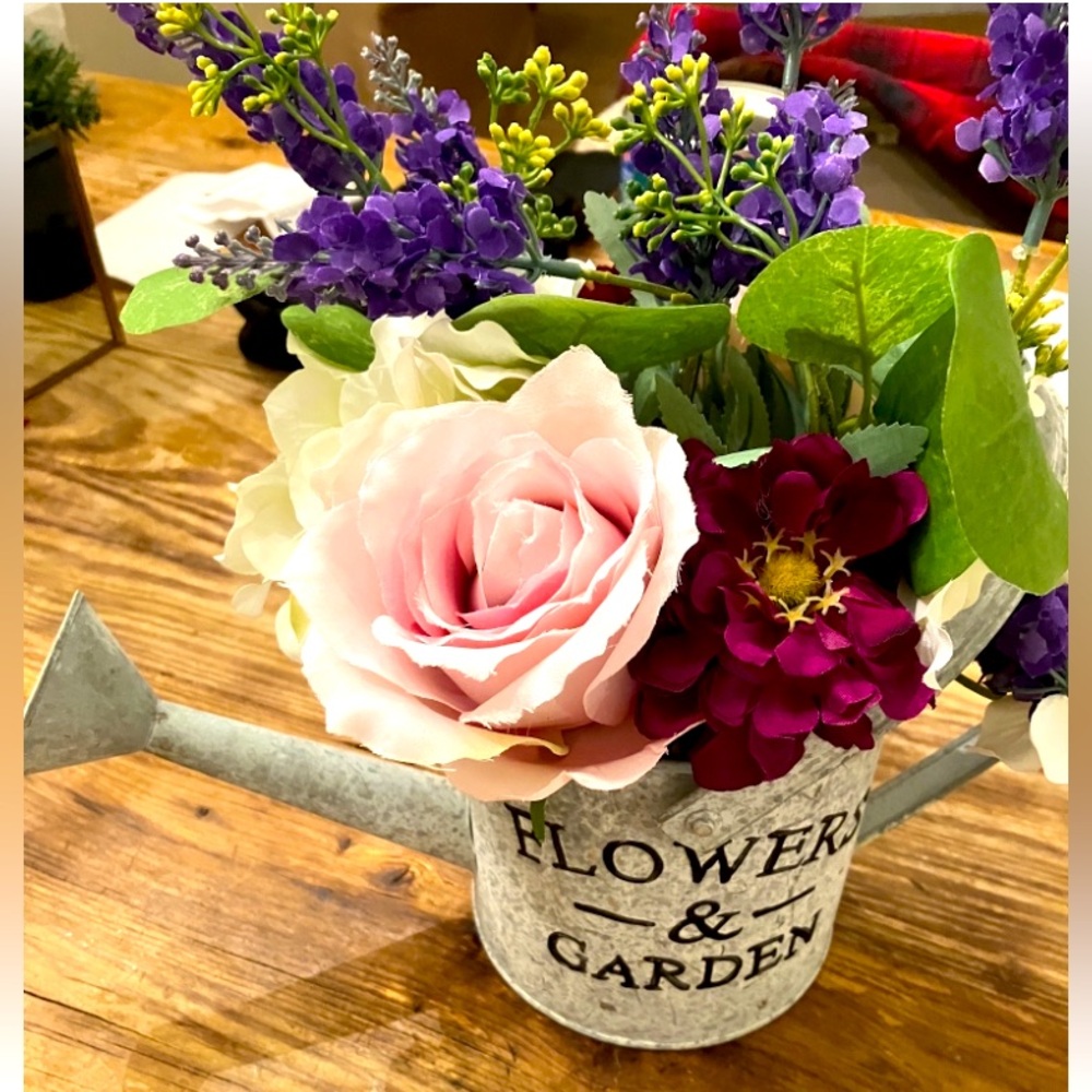 Floral Accent Watering Can